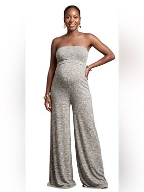 Halter Top Grey Wide leg Romper Swimsuit Cover up Size: Medium